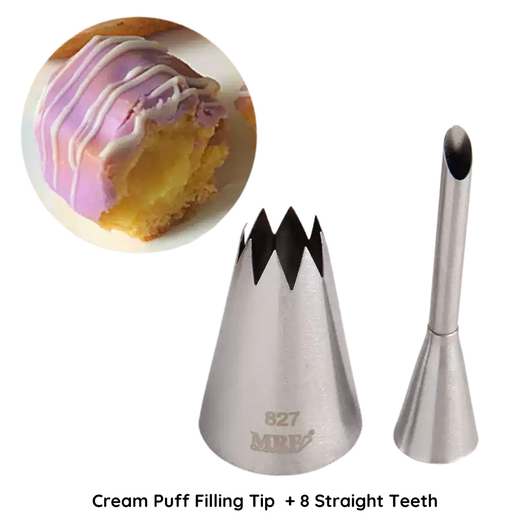 Eclair Puff Nozzles Cream Piping Tips Set