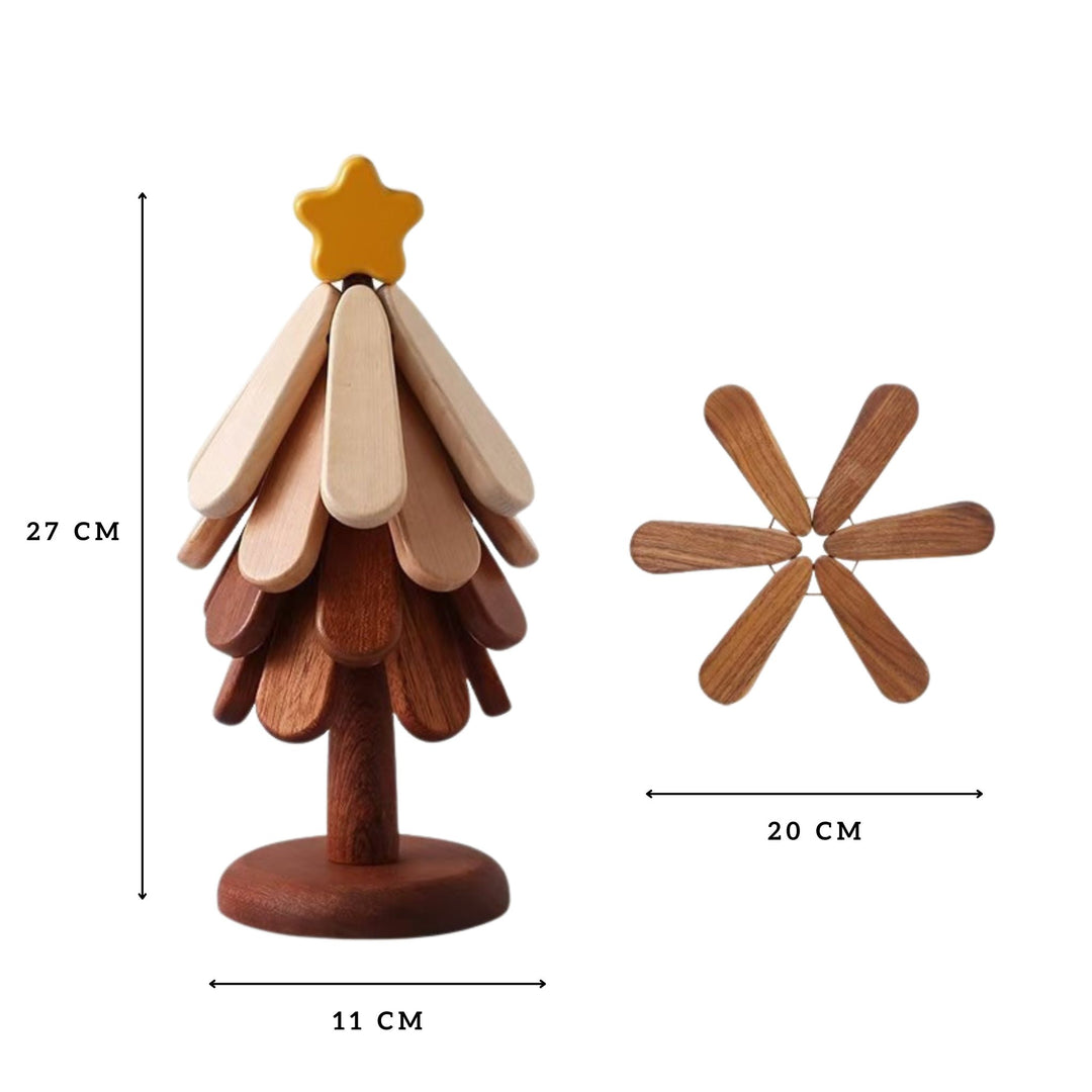 Wooden Trivets for Hot Dishes Christmas Tree