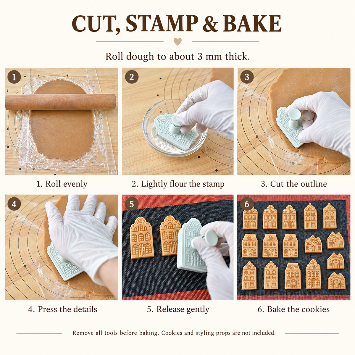 Little Village House Cookie Cutter & Stamp Set (4 Designs)
