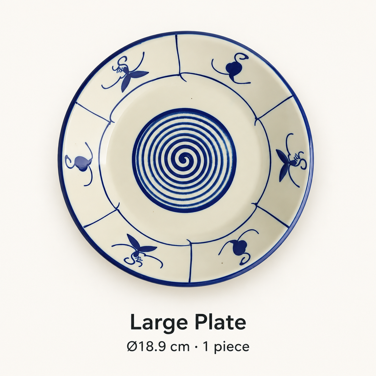 large plate — dimensions in cm