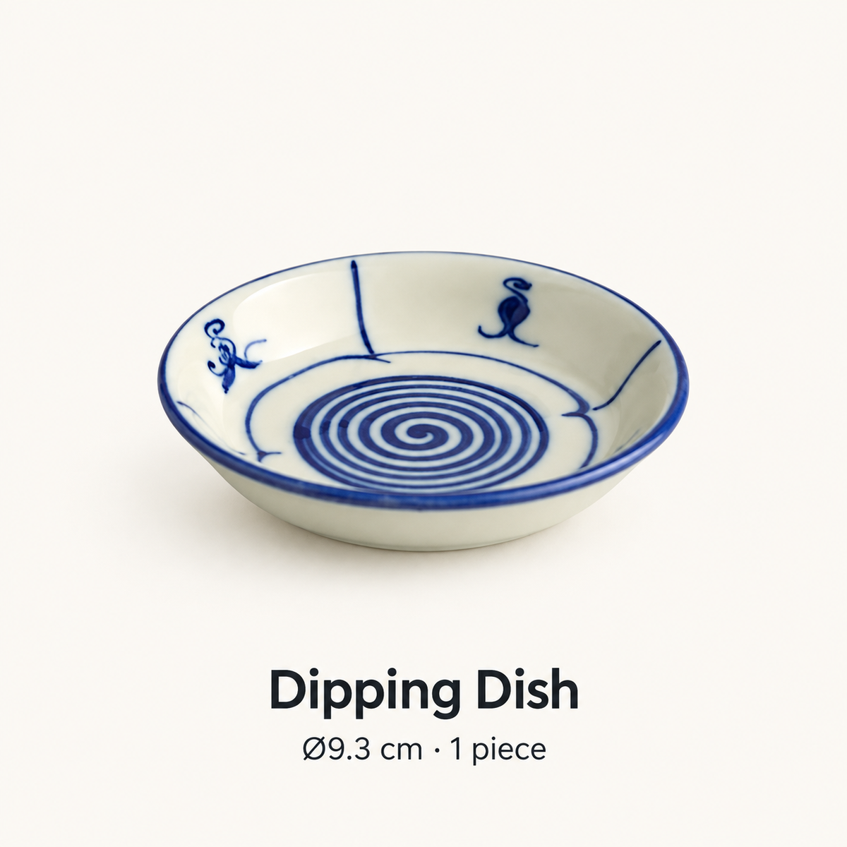 dipping dish — dimensions in cm