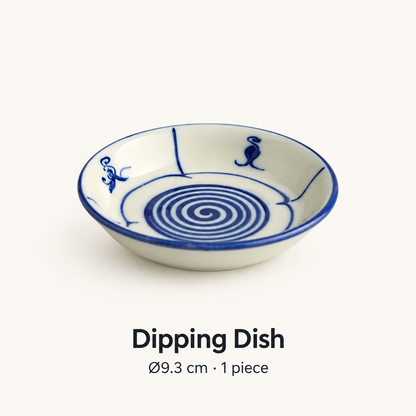 dipping dish — dimensions in cm