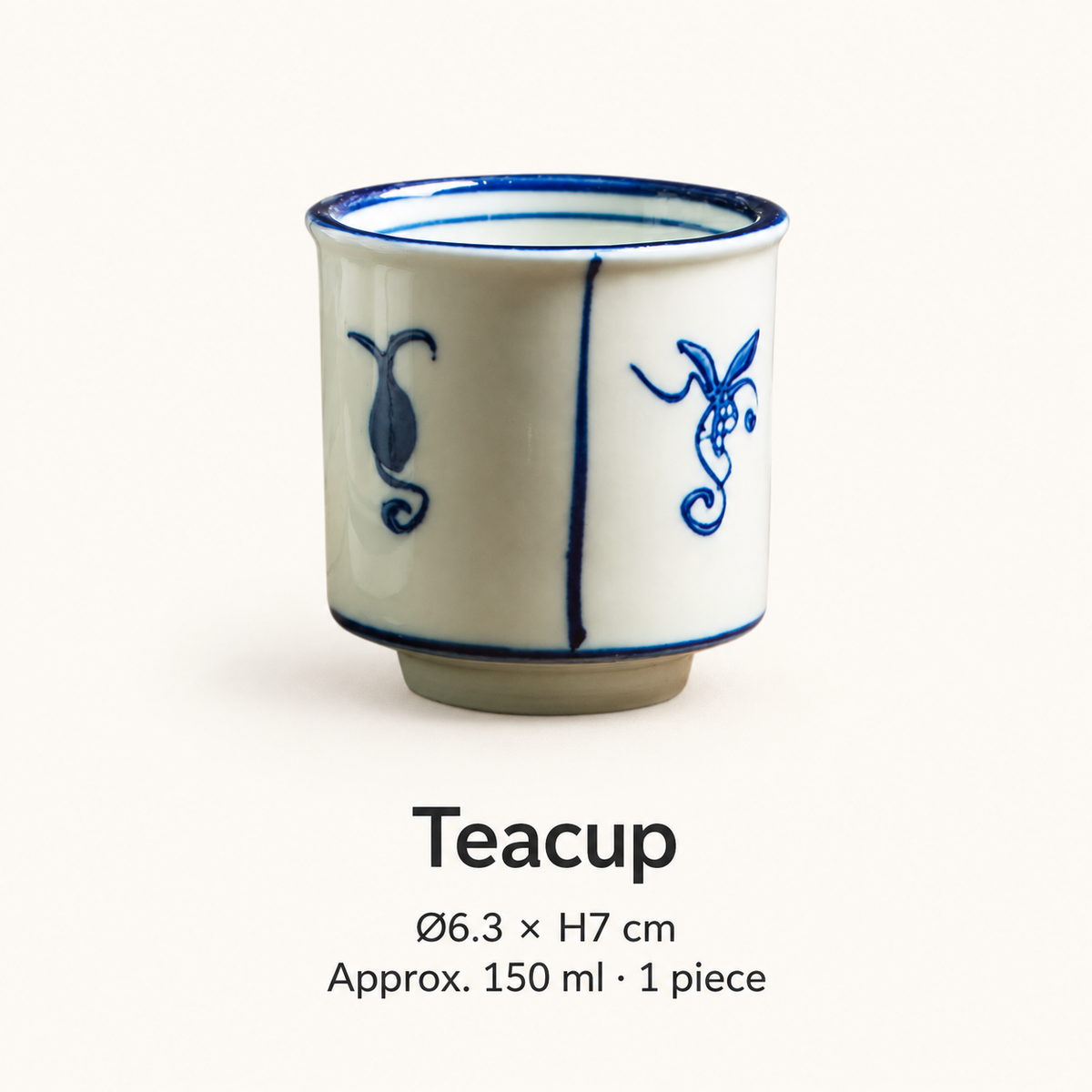 teacup — dimensions in cm