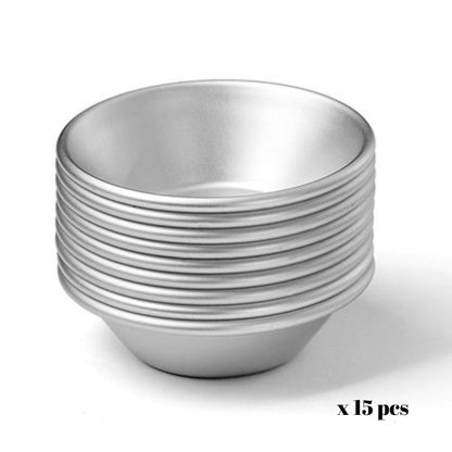 Aluminium Portuguese egg tart molds, alternate view 6