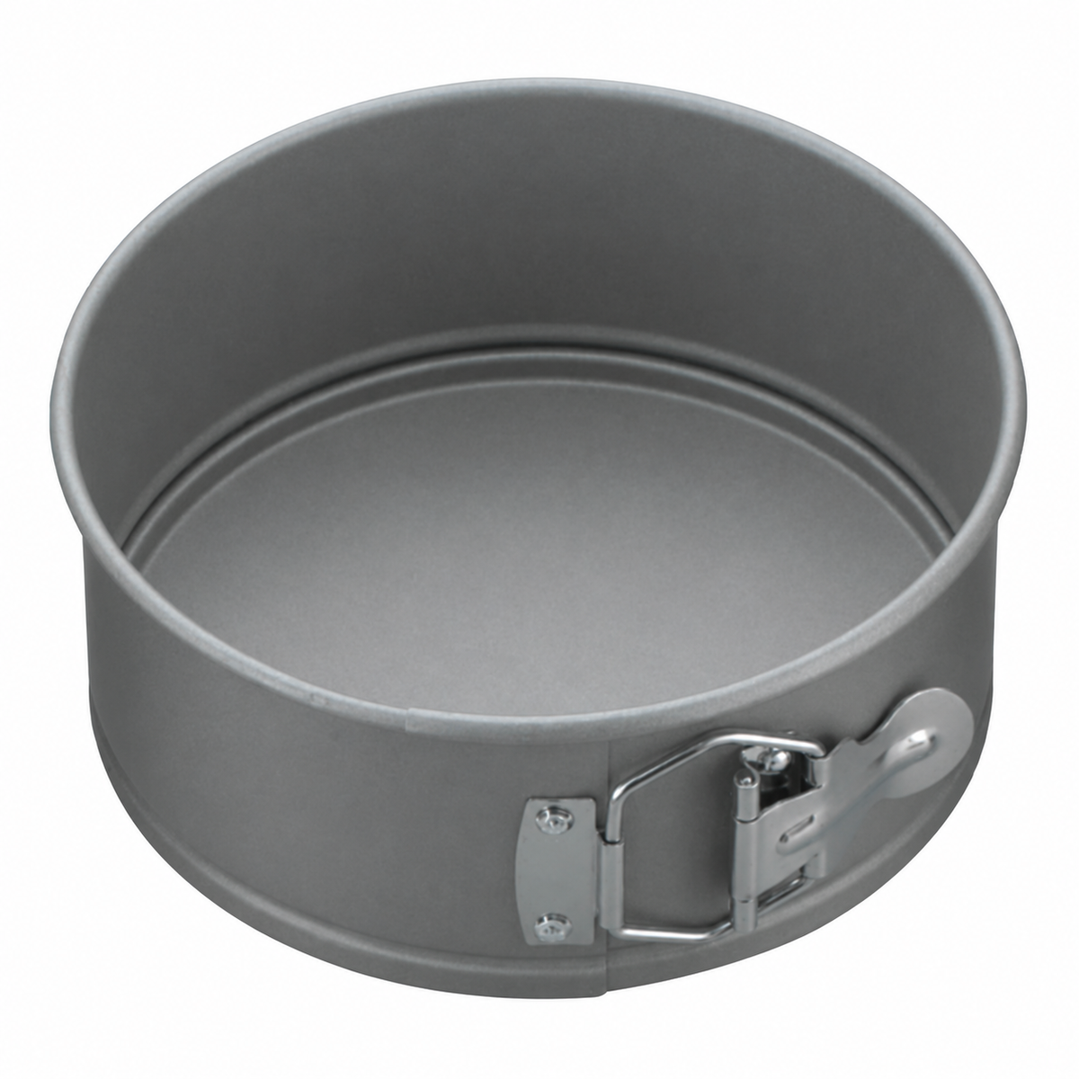 TIGERCROWN grey non-stick springform cake pan with a silver release clasp, made in Japan.