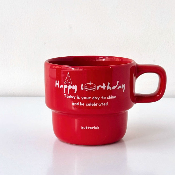 “Happy Birthday” Vintage Stackable Mug