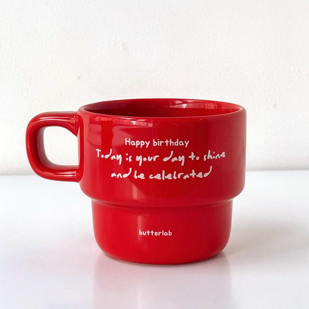 “Happy Birthday” Vintage Stackable Mug