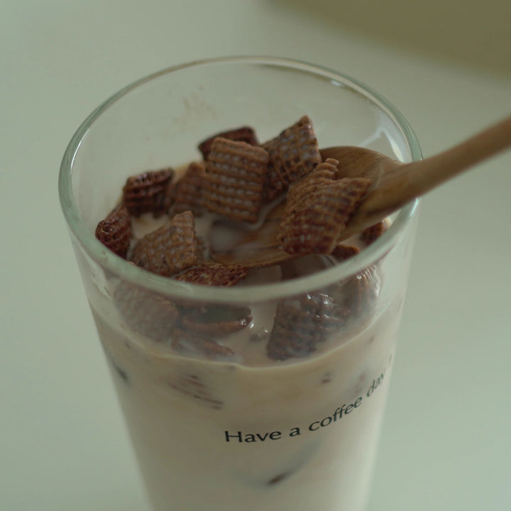 Minimalist Korean Style Coffee Glass Tumbler (Have A Coffee Day)