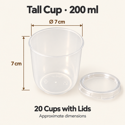 Japanese-Style Pudding Cups with Lids & Stickers