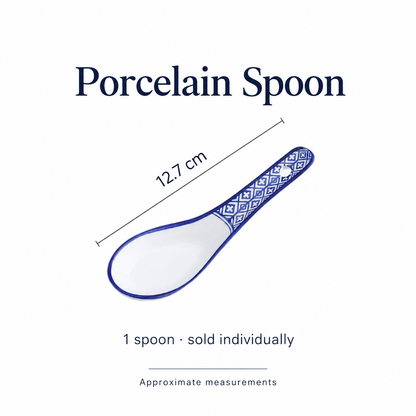 Linglong porcelain spoon size guide: 12.7 cm long, one piece
