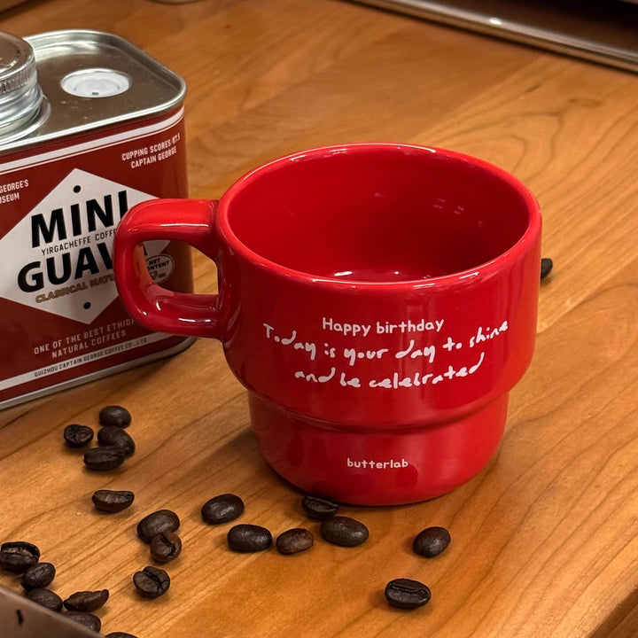 “Happy Birthday” Vintage Stackable Mug