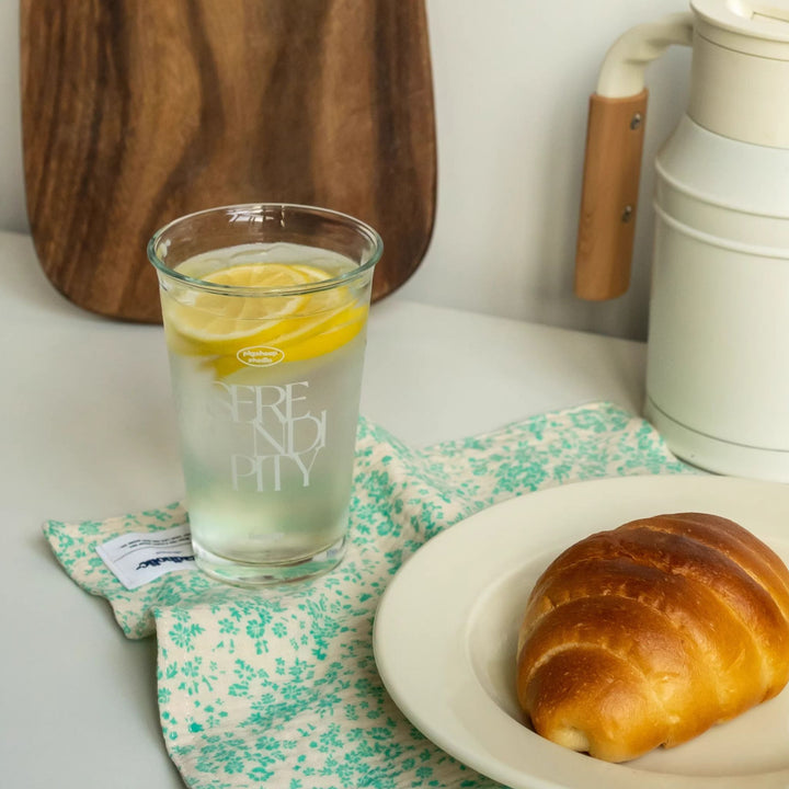 Printed Iced Coffee Glass Tumbler (Serendipity)
