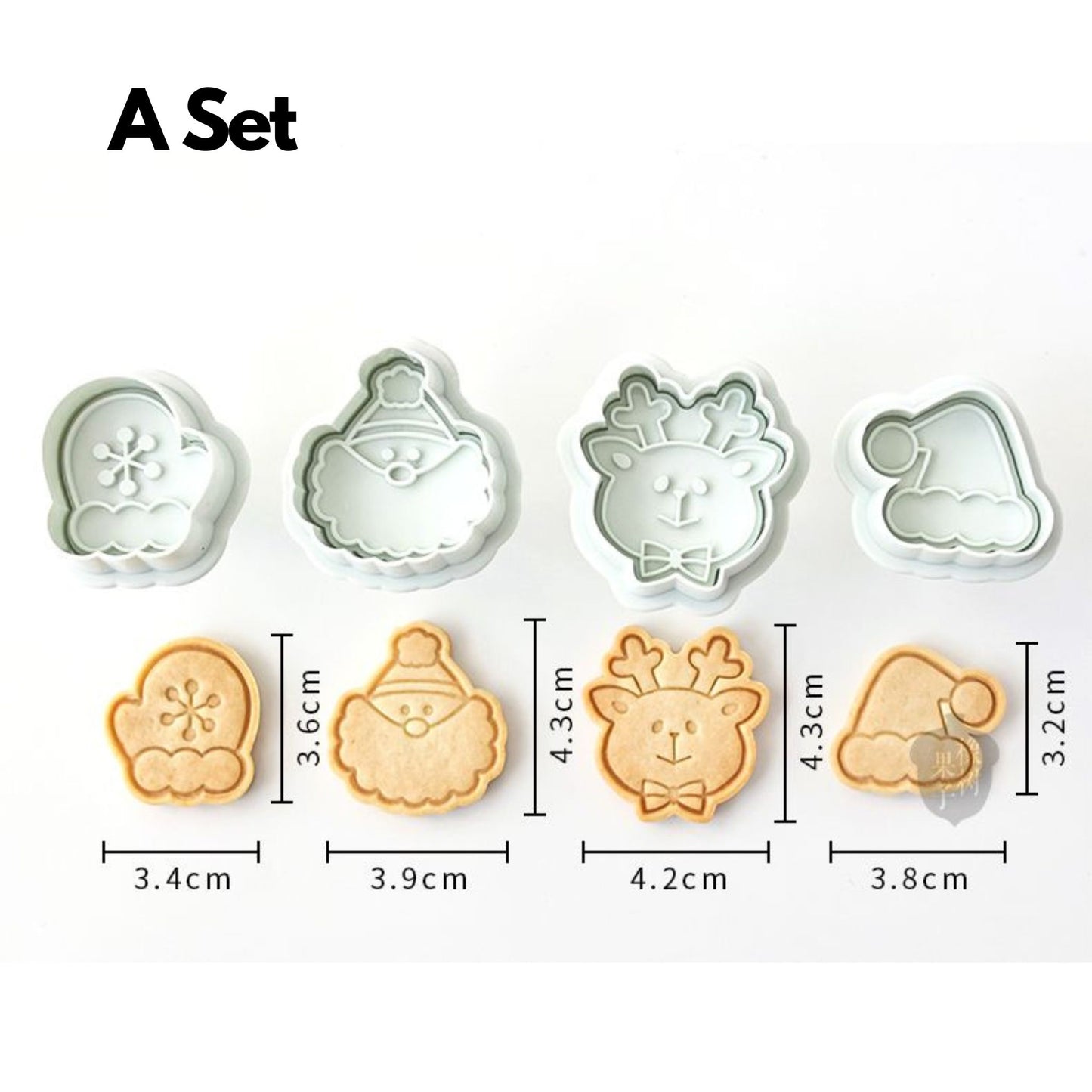 Create Christmas Cookies with Santa, Reindeer & Christmas Hat Cookie Molds for Party