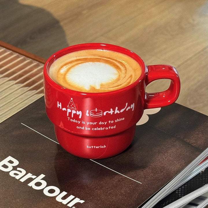 “Happy Birthday” Vintage Stackable Mug