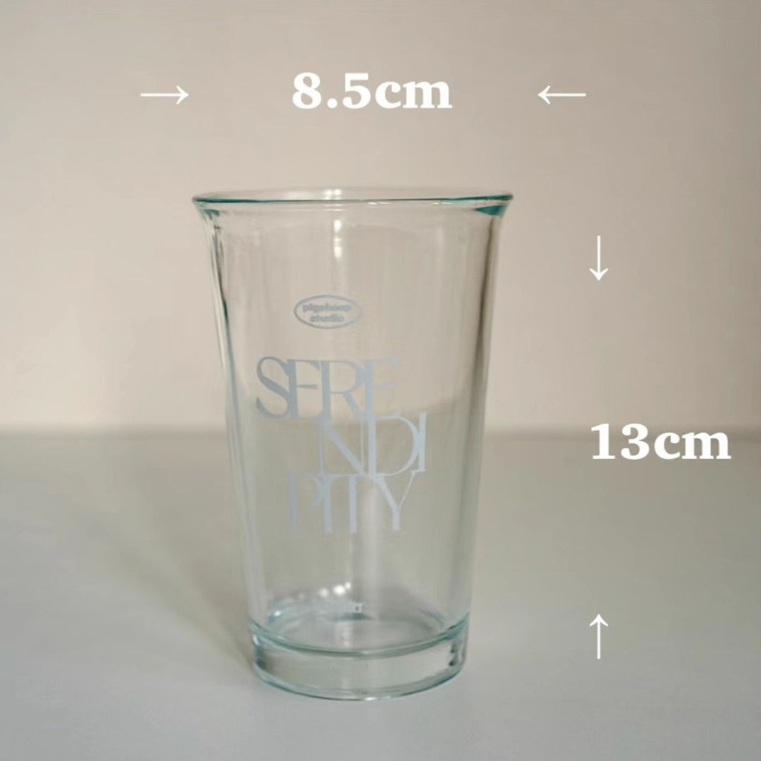 Printed Iced Coffee Glass Tumbler (Serendipity)