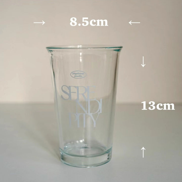 Printed Iced Coffee Glass Tumbler (Serendipity)
