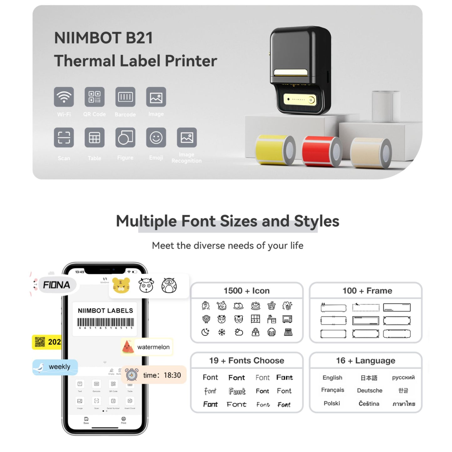 Vintage Mini Label Printer Bluetooth