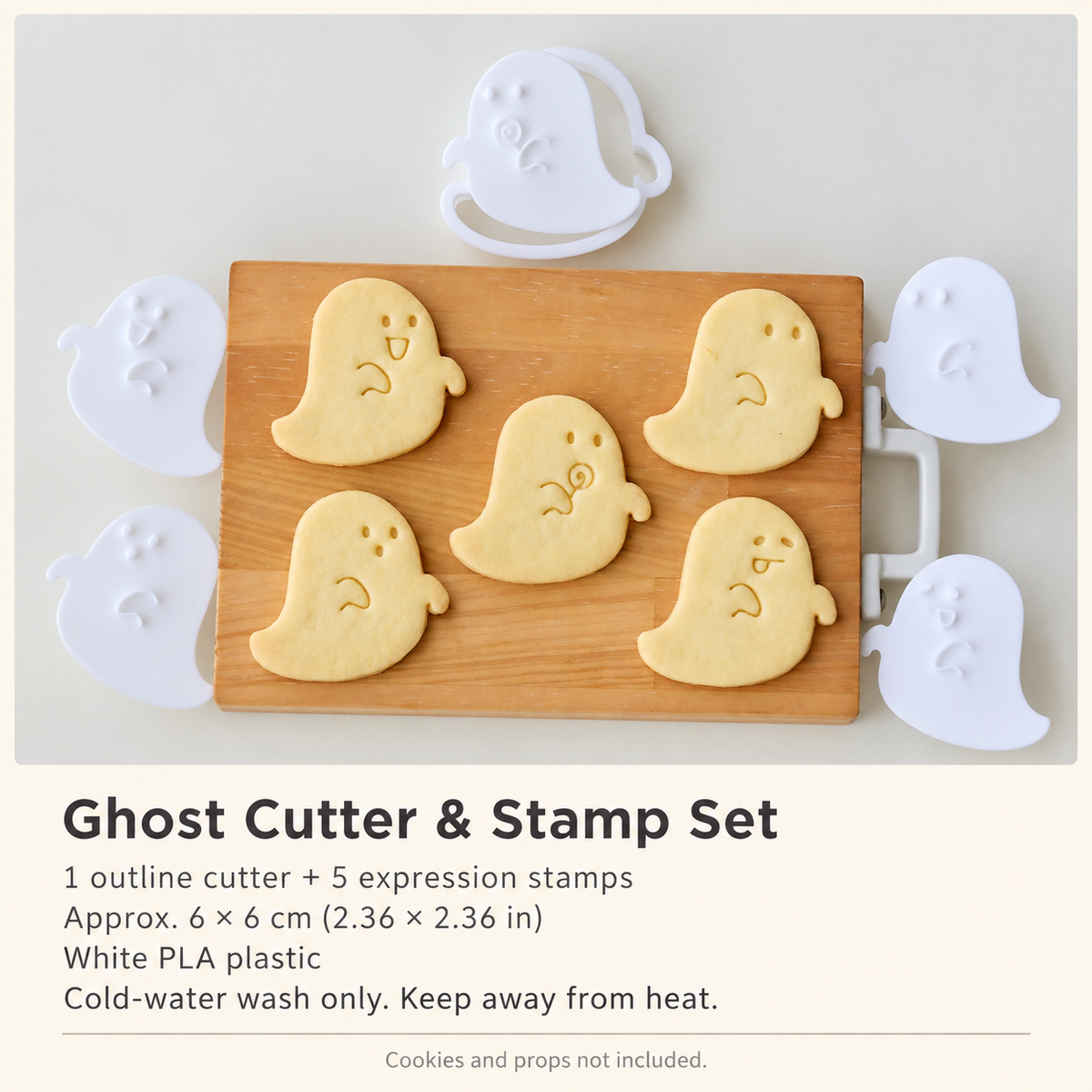 Halloween Ghost Cookie Cutter & Stamp Set