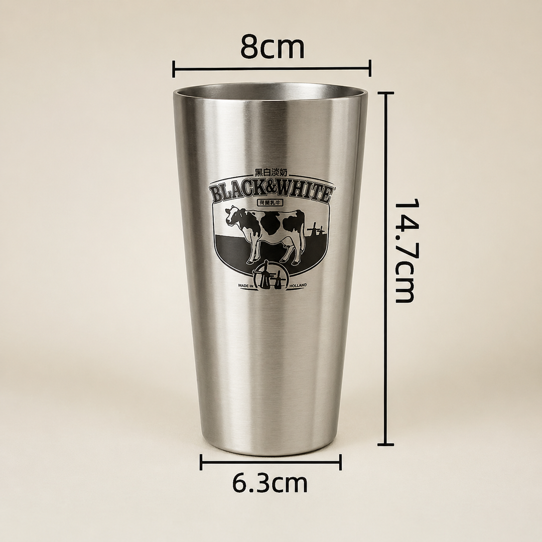 Hong Kong Cha Chaan Teng Stainless Steel Cup – Iced Milk Tea Tumbler