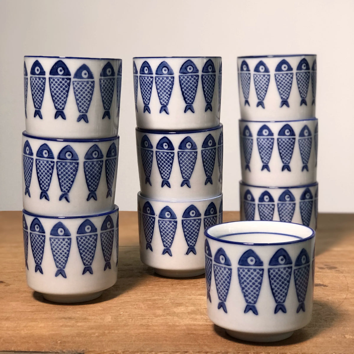 Blue & White Fish Porcelain Teacup, 75 ml