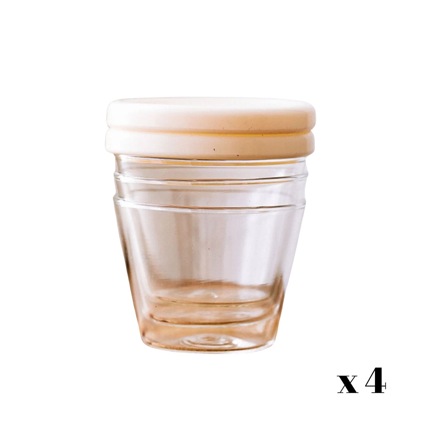 High-borosilicate glass pudding cups with silicone lids, alternate view 8