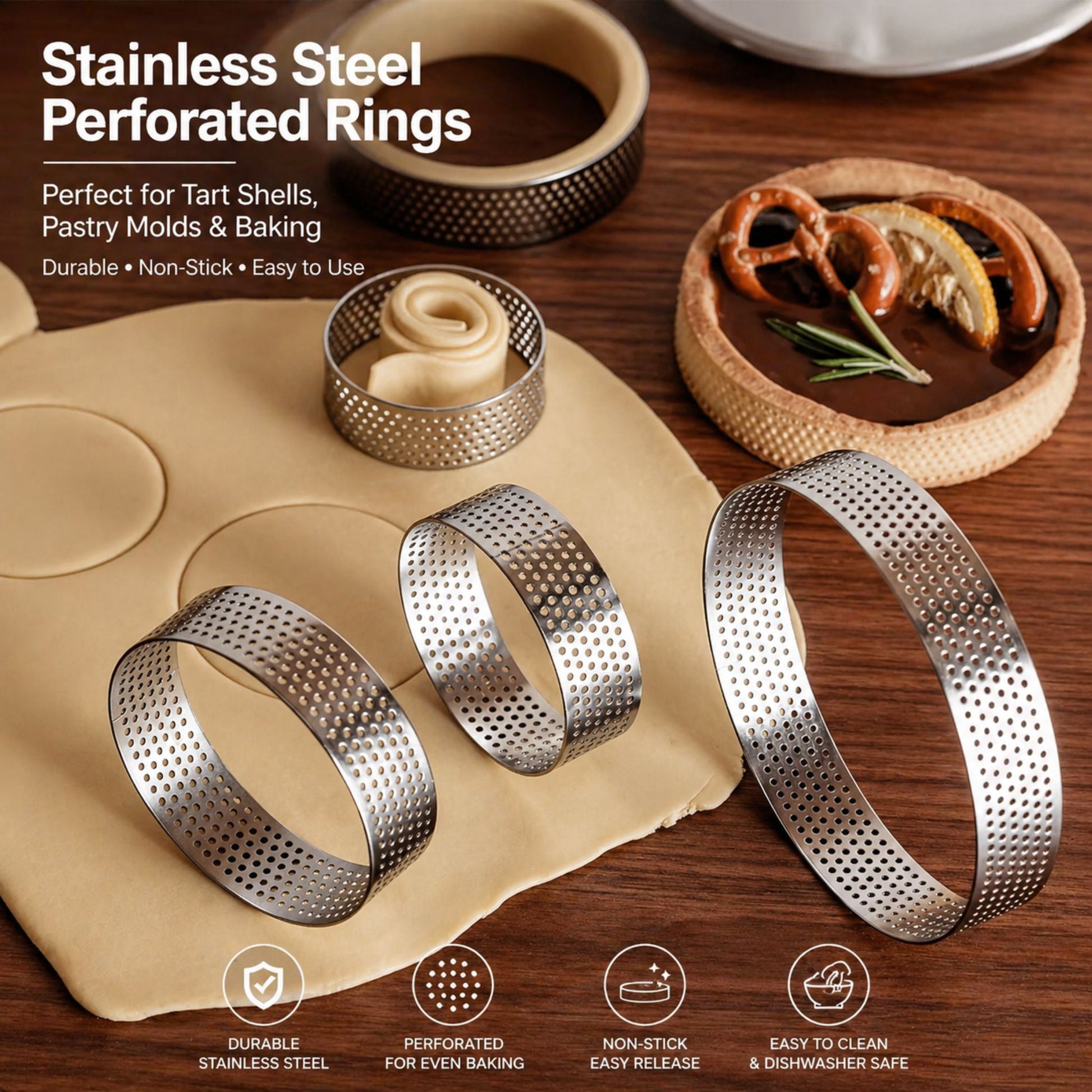 Perforated Tart Rings, alternate view 2