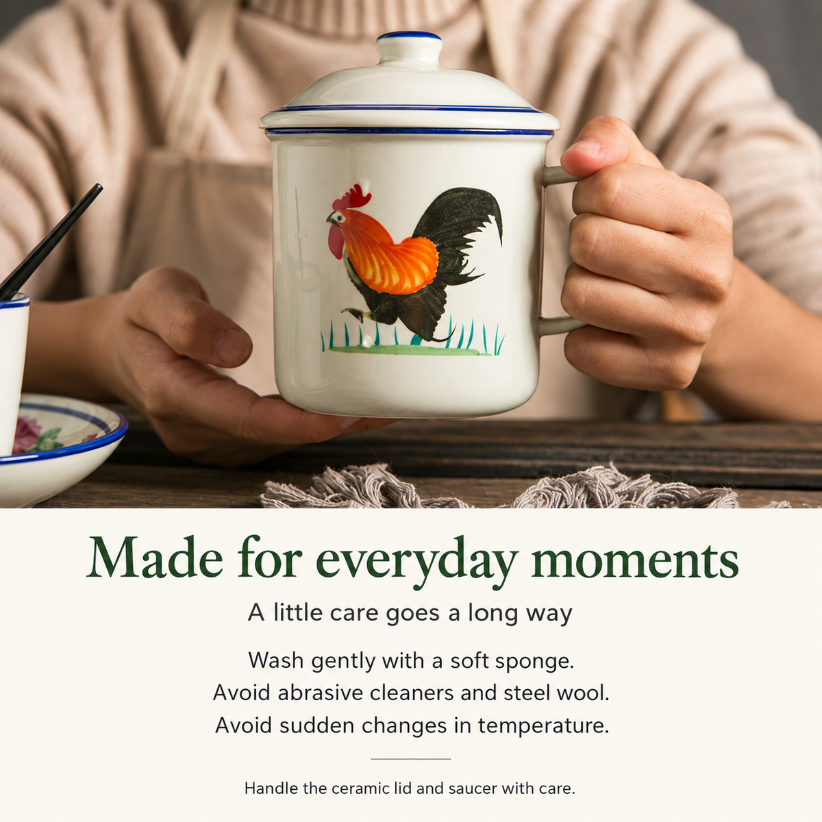 Vintage Rooster Tea & Coffee Cups