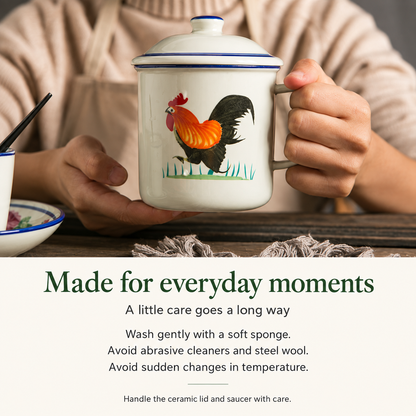 Vintage Rooster Tea & Coffee Cups