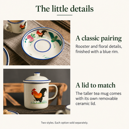 Vintage Rooster Tea & Coffee Cups