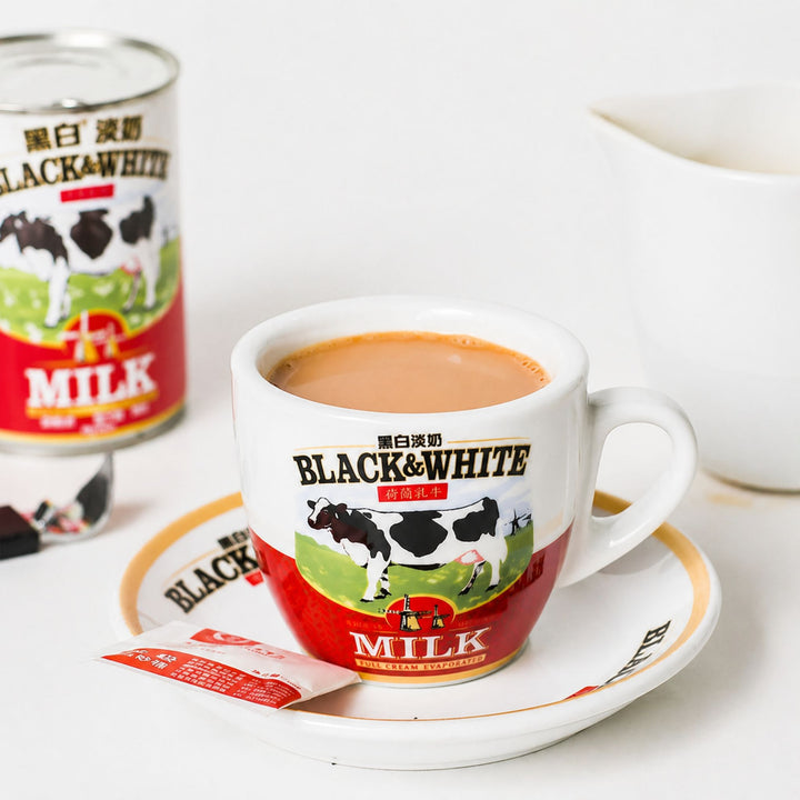 Hong Kong Style Milk Tea Cup Set (Cha Chaan Teng Black & White Cup)