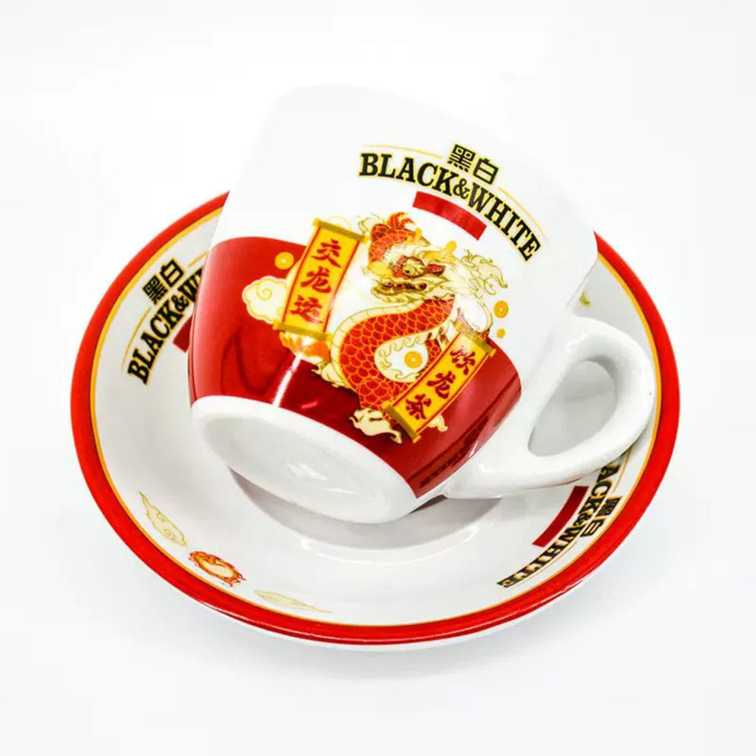 Hong Kong Style Milk Tea Cup Set (Cha Chaan Teng Black & White Cup)
