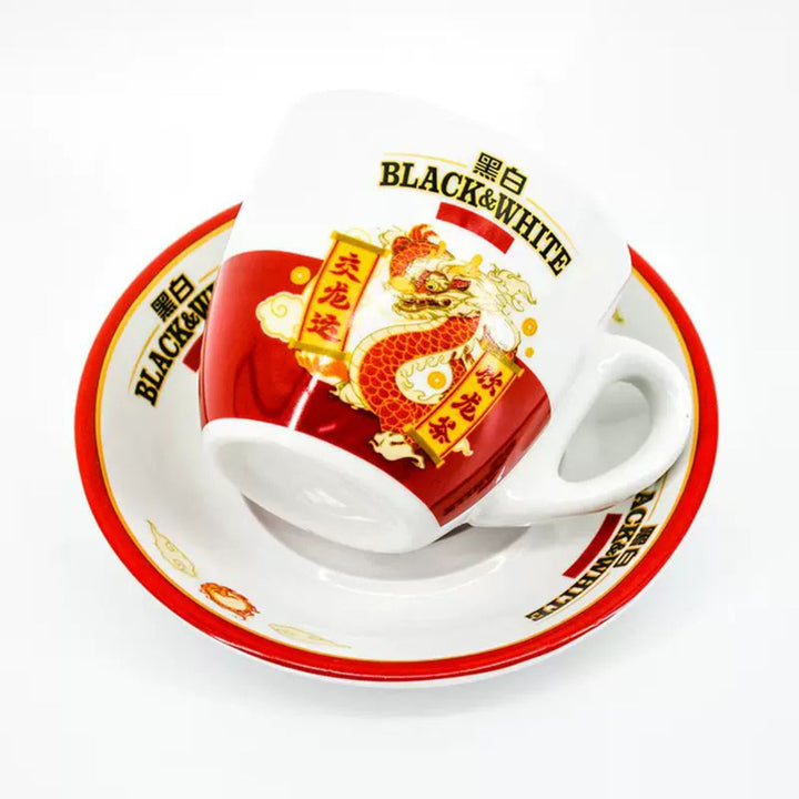 Hong Kong Style Milk Tea Cup Set (Cha Chaan Teng Black & White Cup)