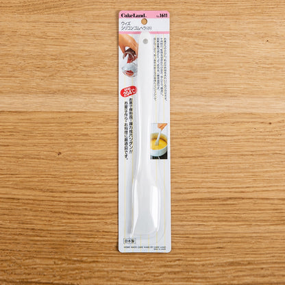 White TIGERCROWN CakeLand small silicone spatula in Japanese retail packaging
