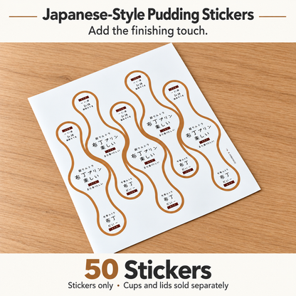 Japanese-Style Pudding Cups with Lids & Stickers
