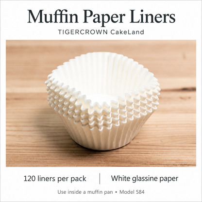 TIGERCROWN CakeLand Muffin Paper Liners, 120 Pack