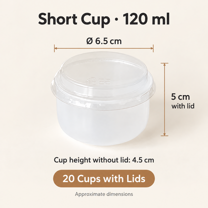 Japanese-Style Pudding Cups with Lids & Stickers