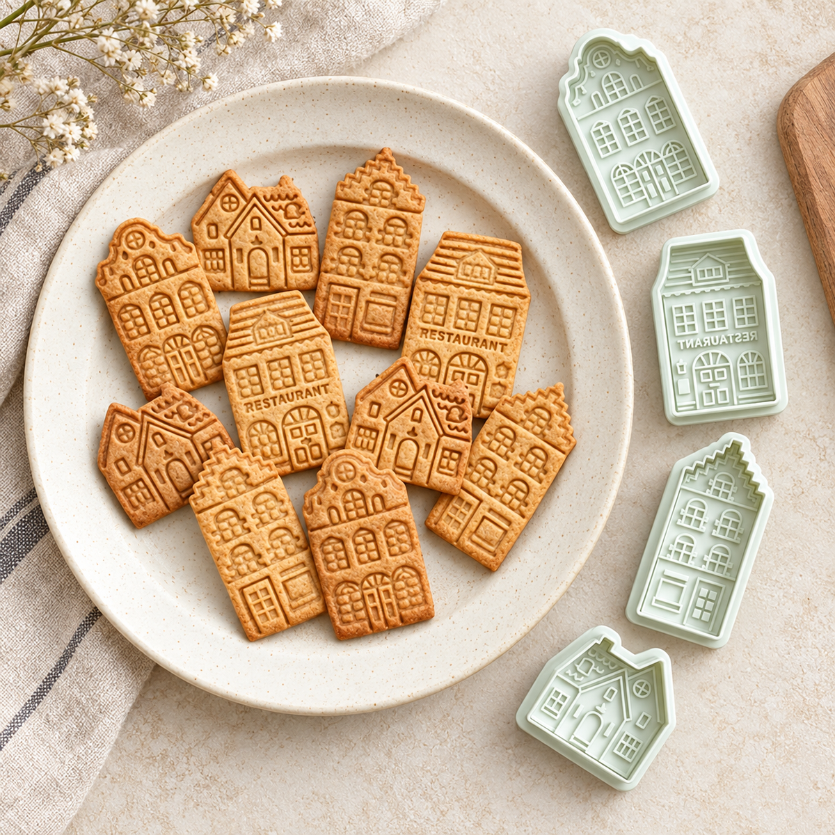 Little Village House Cookie Cutter & Stamp Set (4 Designs)
