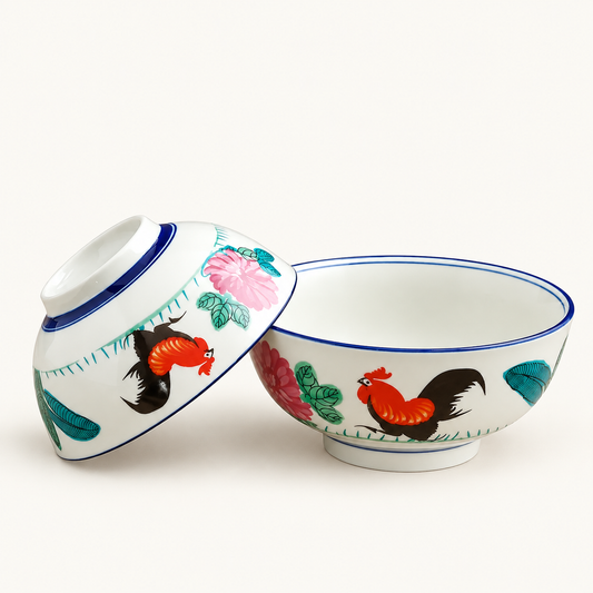 Peony Rooster Bowl