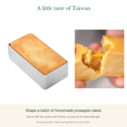 Original photographs of a baked Taiwanese pineapple cake and its filling; serving inspiration