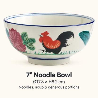 7 inch noodle bowl, 17.8 cm diameter and 8.2 cm high