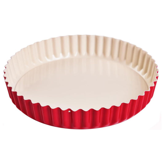 Red Pie Pan with Removable Bottom
